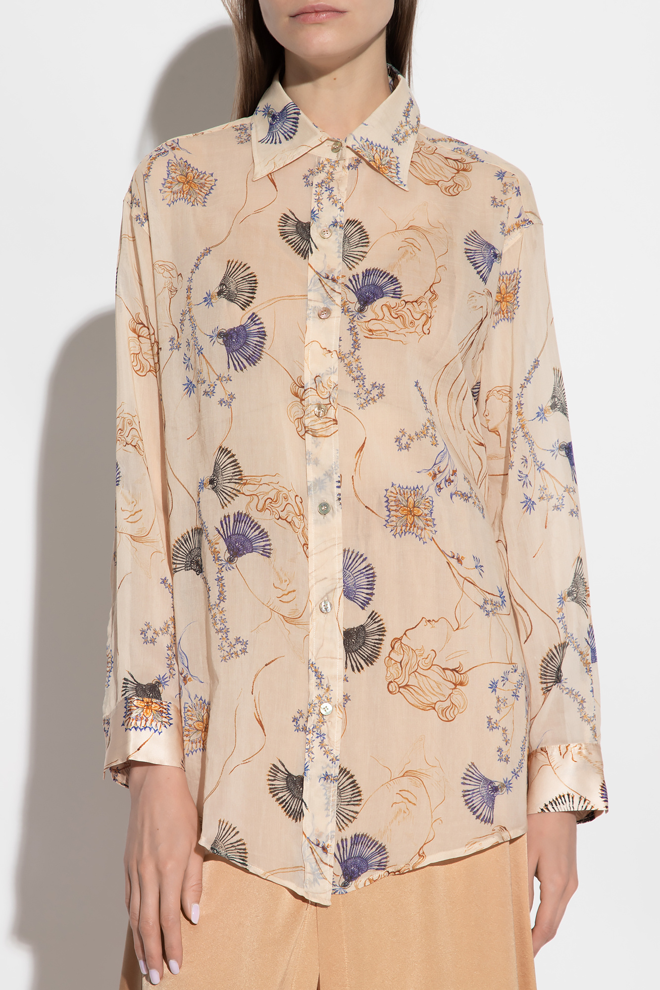 トップス forte_forte RESORT shirts made in Itary Forte Forte My Shirt Silk Cotton Voile Boho Shirt - Aquatic